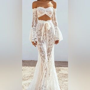 White Lace Cover-Up Dress